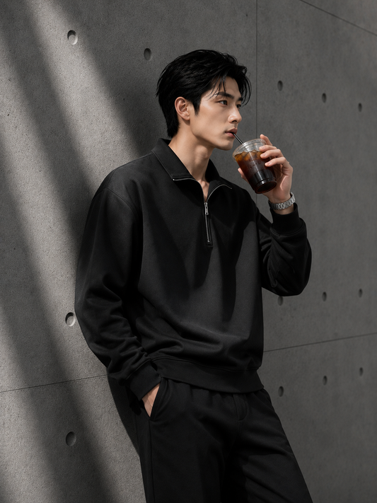 Half-Zip Polo Sweatshirt