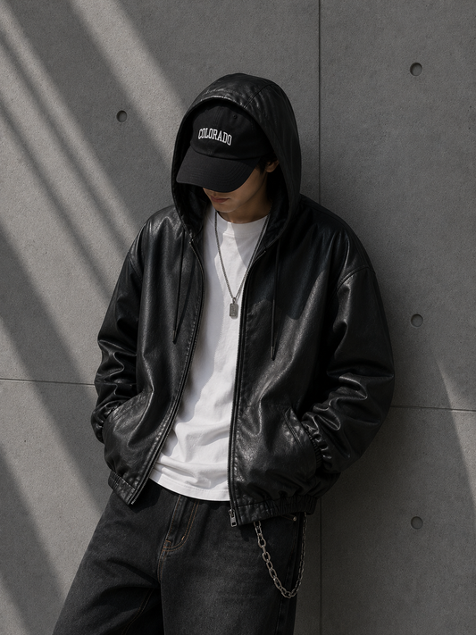 Cortex Hooded Leather Jacket