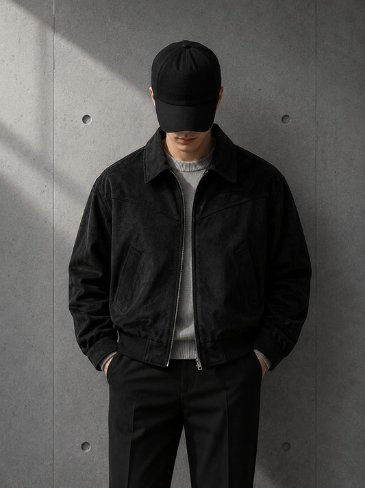 Suede Harrington Jacket