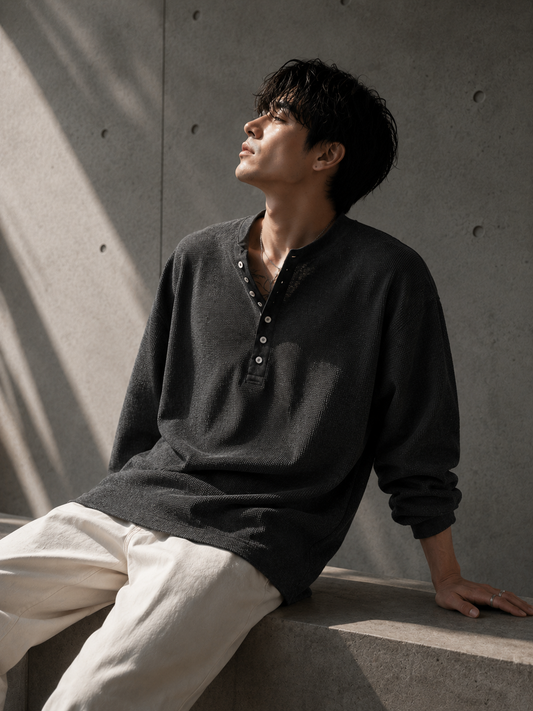 Henley Knit Pullover