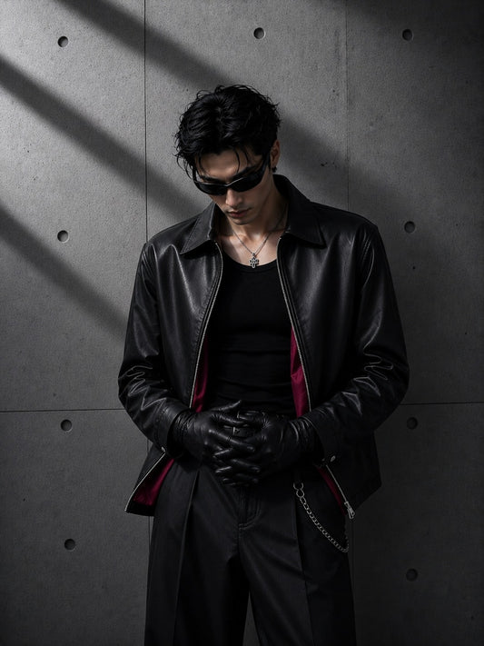 Crimson Lined Leather Jacket