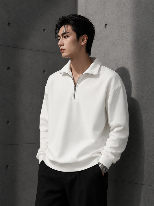 Half-Zip Polo Sweatshirt
