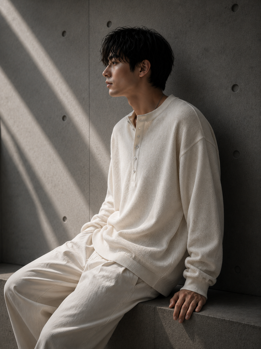Henley Knit Pullover