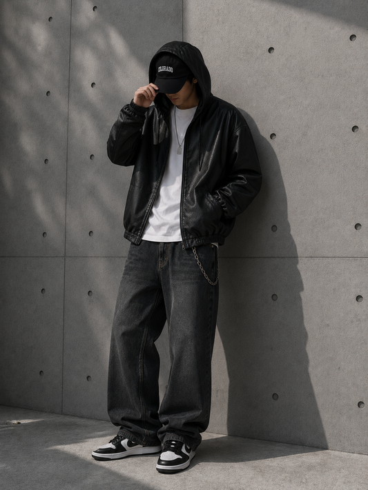 Cortex Hooded Leather Jacket