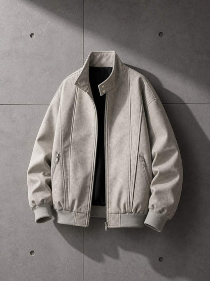 Light gray jacket on a gray background